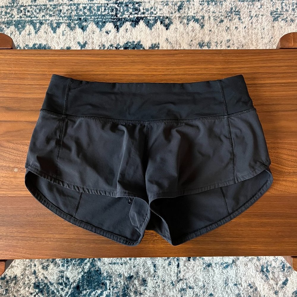 Lululemon Black Speed Up Shorts 2.5" Size 4